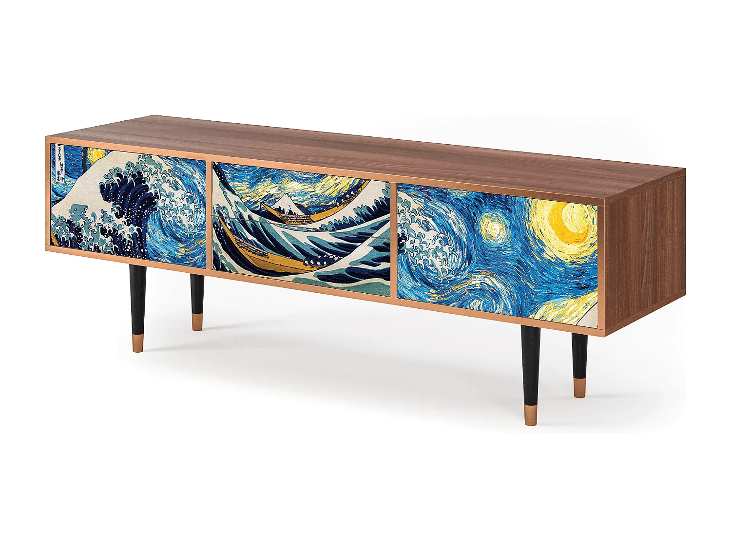 Mueble de TV - 170х59х48 cm - T4 - Great Wave, Nogueira