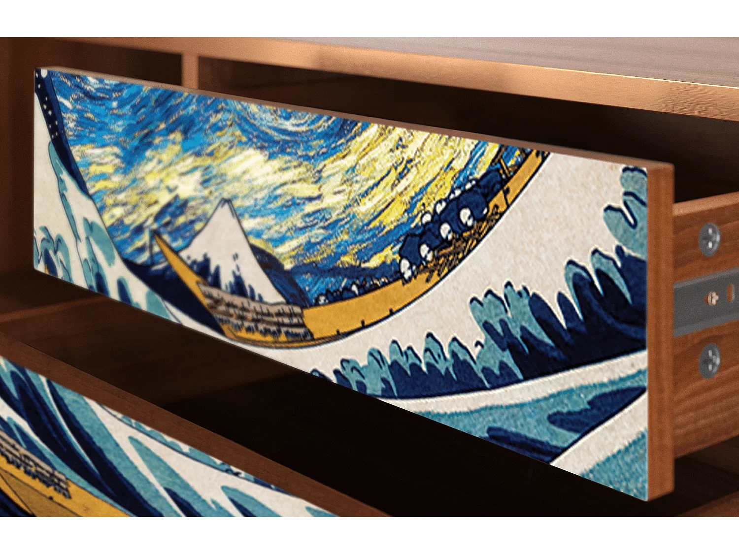 Mueble de TV - 170х59х48 cm - T4 - Great Wave, Nogueira