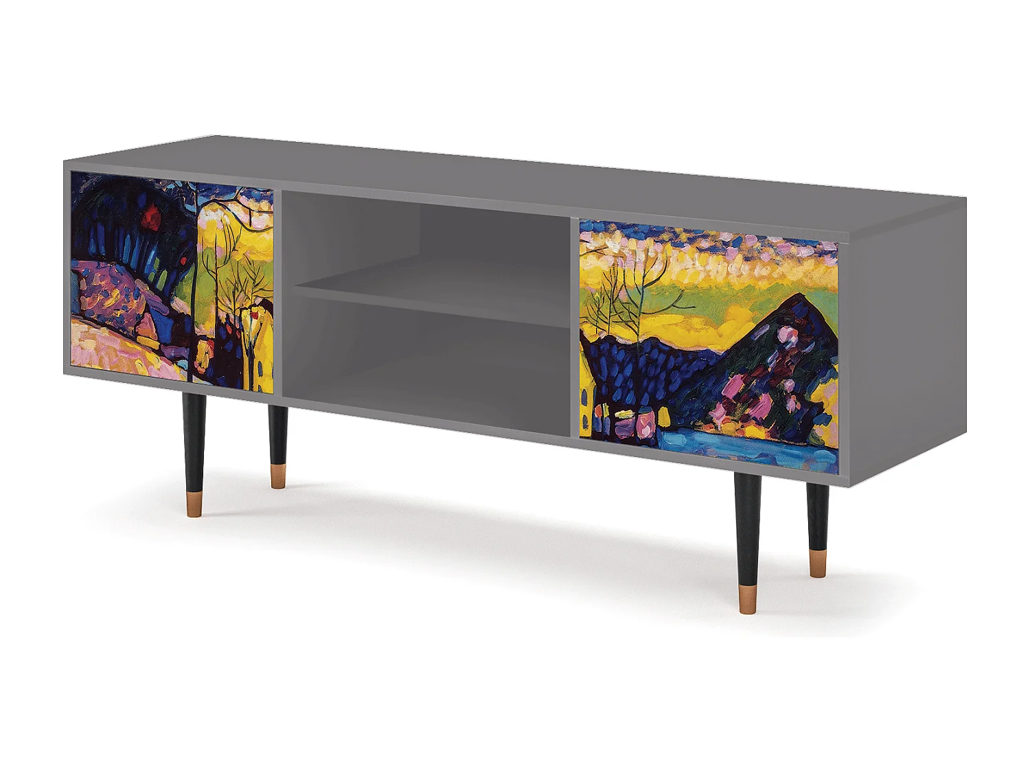 Meuble TV - 170х69х48 cm - T2 - Winter Landscape, Gris