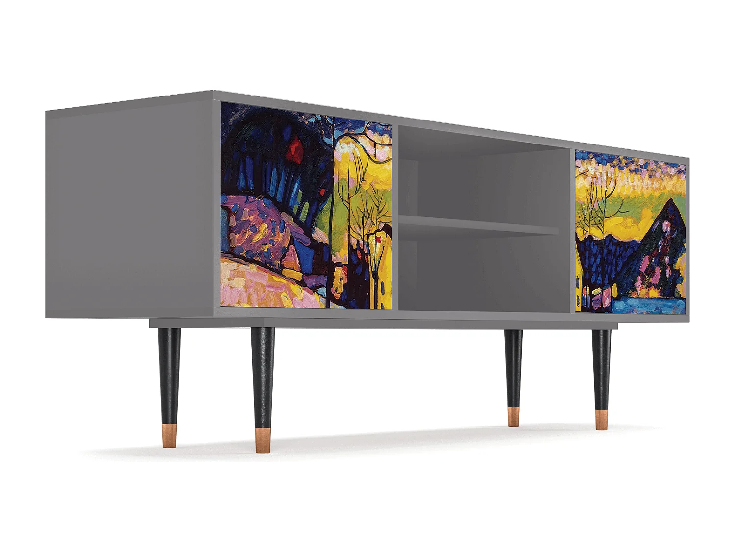 Meuble TV - 170х69х48 cm - T2 - Winter Landscape, Gris