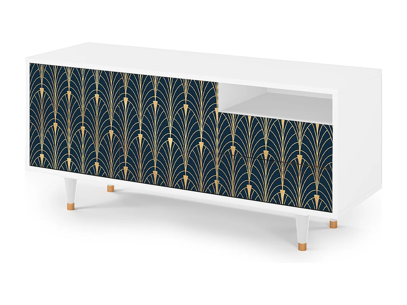 TV-meubel - 125х56х41 cm - T7 - Flower of the Nile, Wit