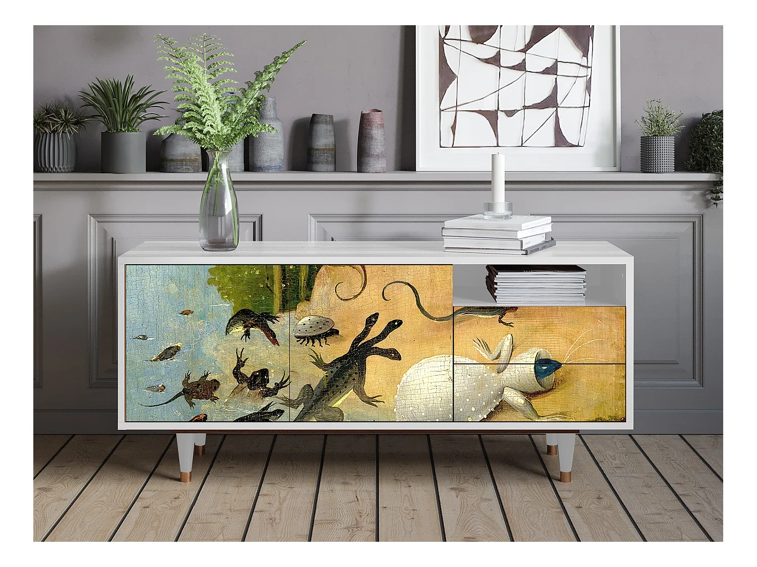 Mueble de TV - 125х56х41 cm - T7 - The Garden by Bosch, Blanco