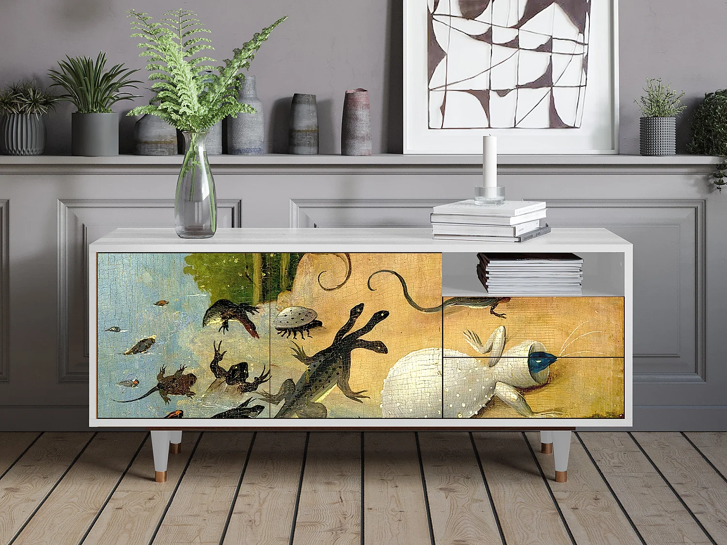 Meuble TV - 125х56х41 cm - T7 - The Garden by Bosch, Blanc