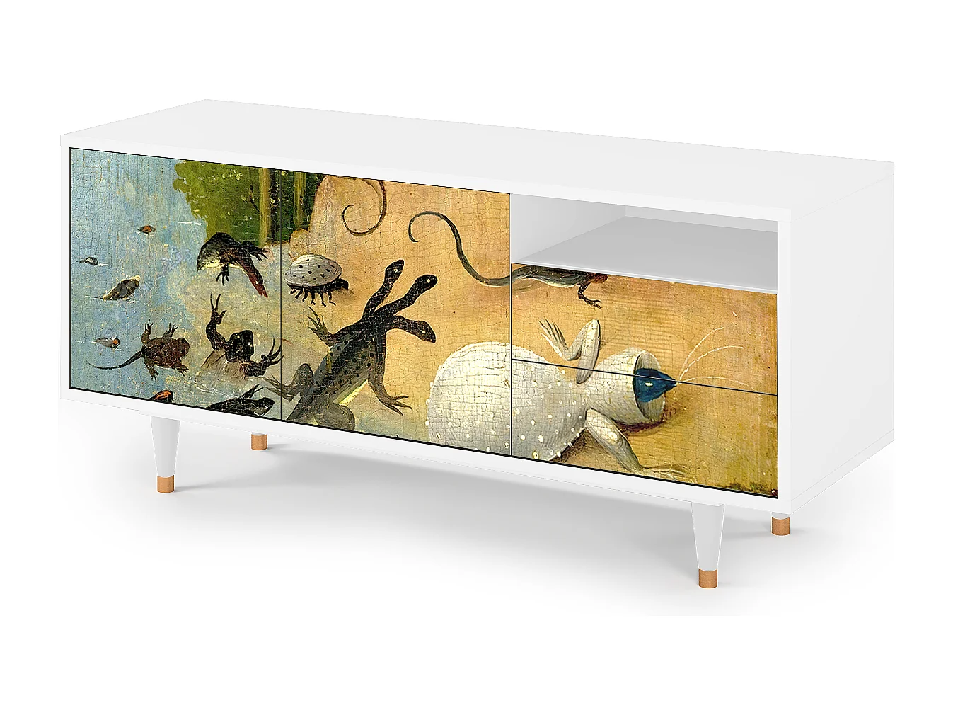 Szafka RTV - 125х56х41 cm - T7 - The Garden by Bosch, Biały