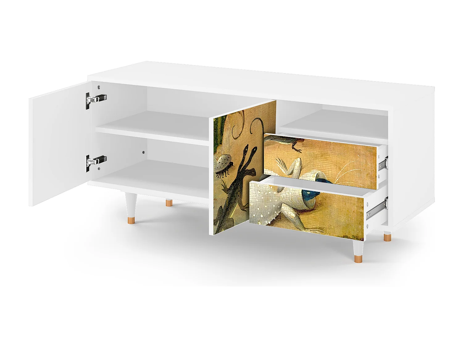 Szafka RTV - 125х56х41 cm - T7 - The Garden by Bosch, Biały