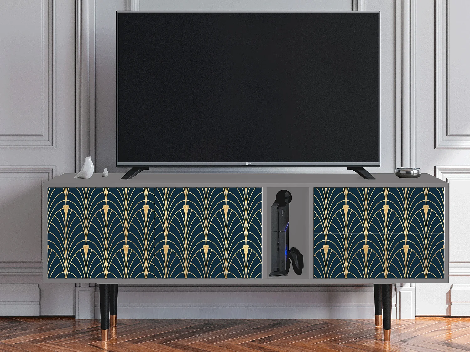 Meuble TV - 170х69х48 cm - T1 - Flower of the Nile, Gris