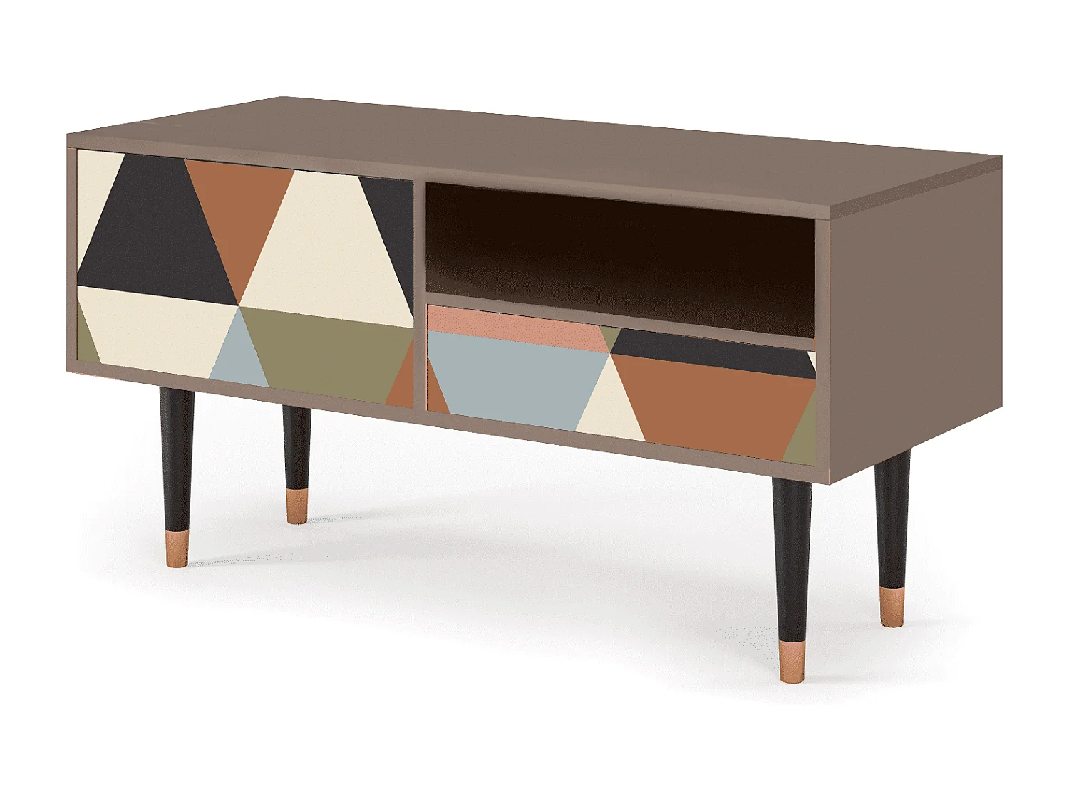 Mobile TV - 115х59х48 cm - T3 - Royal Triangles, Latte