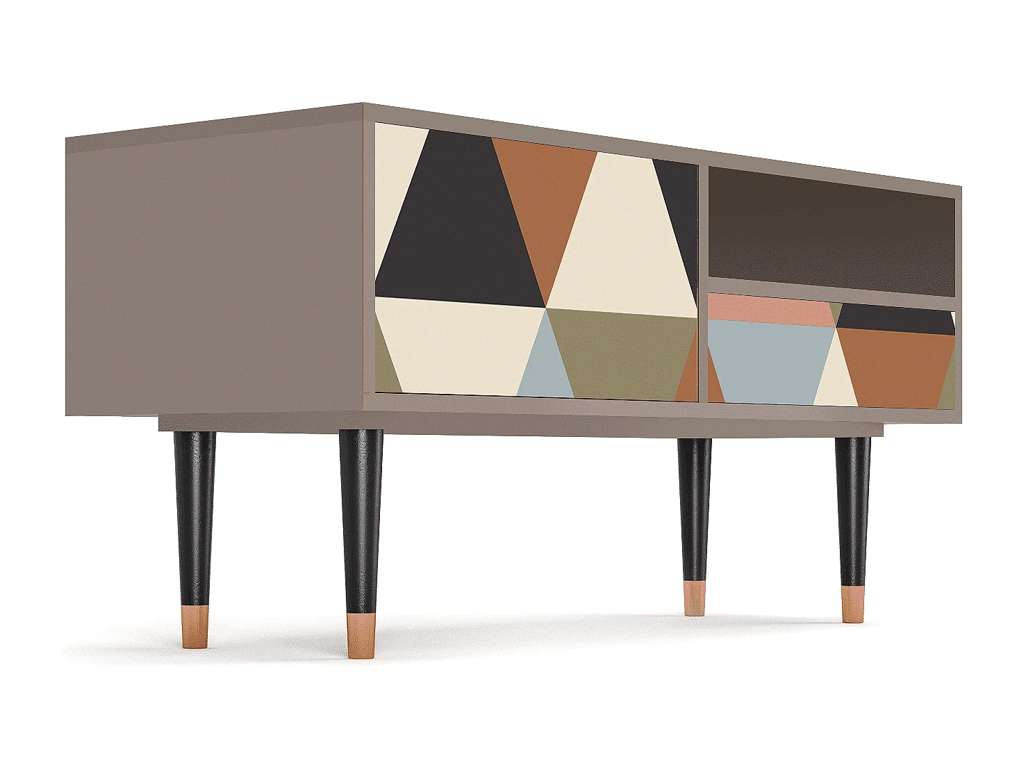 Mobile TV - 115х59х48 cm - T3 - Royal Triangles, Latte