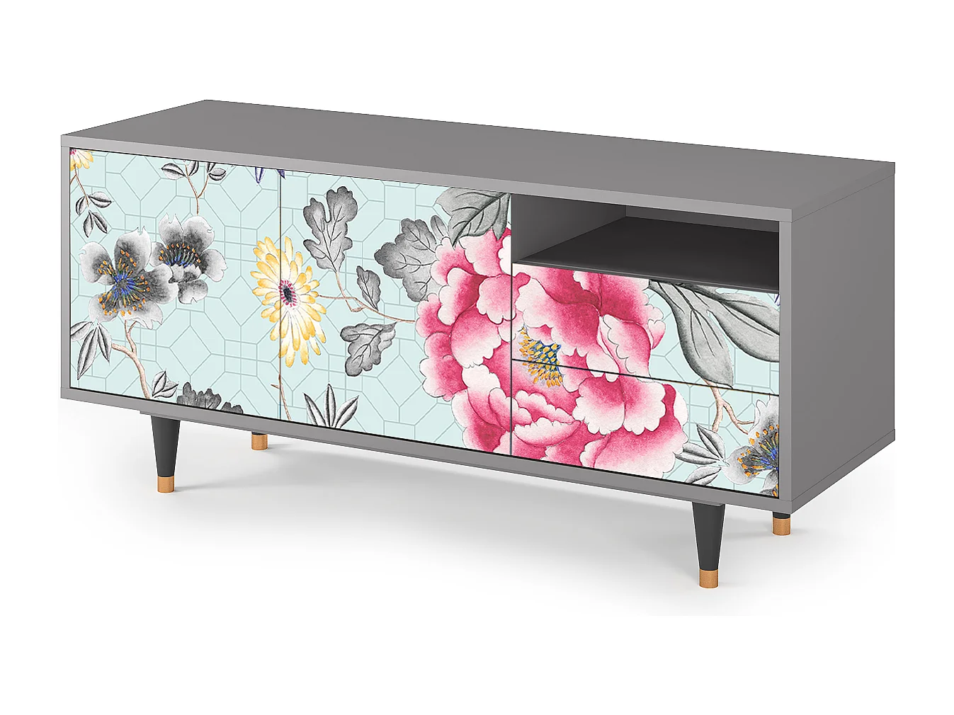 TV-meubel - 125х56х41 cm - T7 - Sky Garden, Grijs