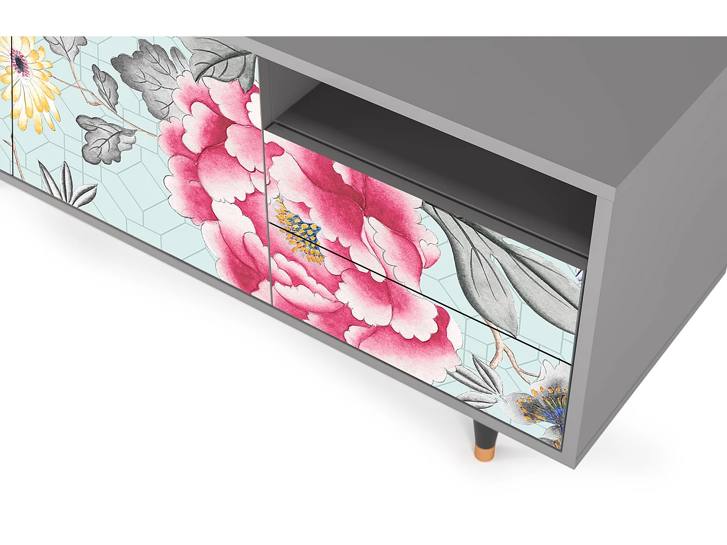 TV-meubel - 125х56х41 cm - T7 - Sky Garden, Grijs