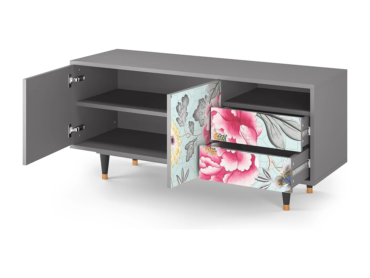 TV-meubel - 125х56х41 cm - T7 - Sky Garden, Grijs