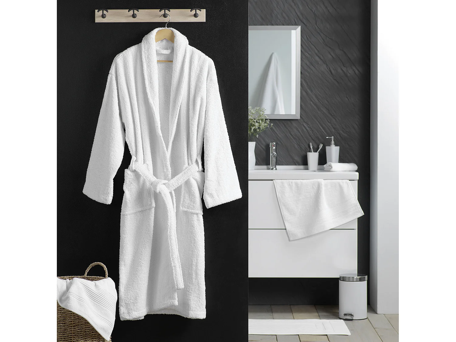 Peignoir Col Chale Tendresse blanc