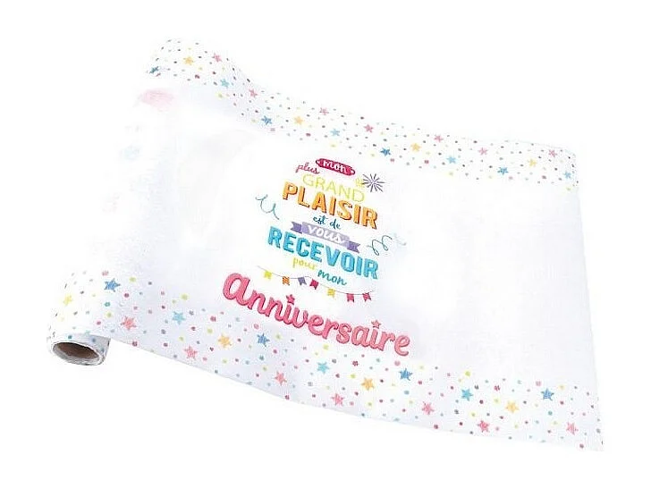 Chemin de table anniversaire plaisir de recevoir