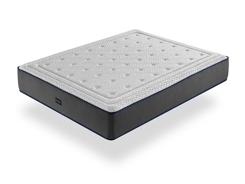 Matelas 160X200 OLYMPO SPRING, Epaisseur 30 CM, Moussee a memoire, ressorts, ergonomique et respirant. Fermeté 3/5 Moyenne