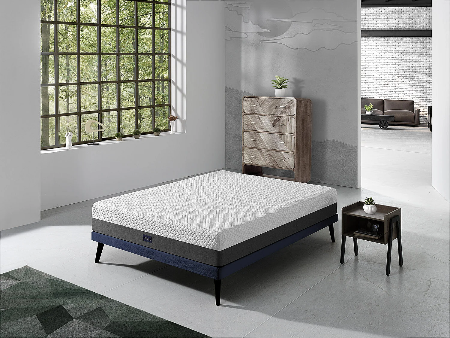 Matelas en mousse SHAULA COSMO 160x200 cm Hauteur 25 cm Déhoussable et lavable