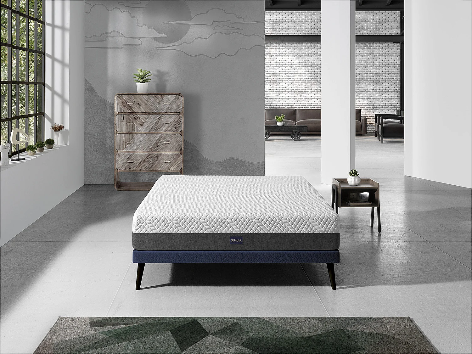 Matelas en mousse SHAULA COSMO 160x200 cm Hauteur 25 cm Déhoussable et lavable