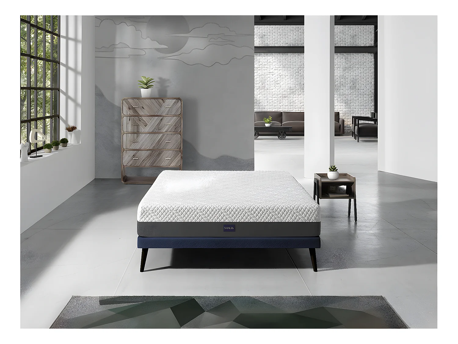 Matelas 90X200 COSMO SPRING, Epaisseur 25 CM, Dehoussable, ergonomique, hybride et ressorts. Fermete 3/5 Moyenne