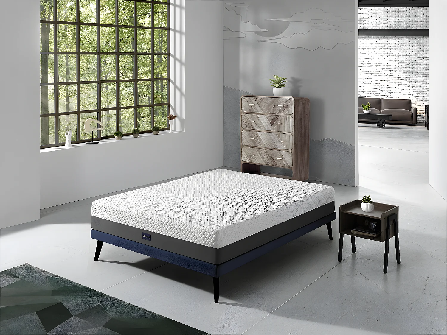 Matelas 80X180 COSMO SPRING, Epaisseur 25 CM, Dehoussable, ergonomique, hybride et ressorts. Fermete 3/5 Moyenne