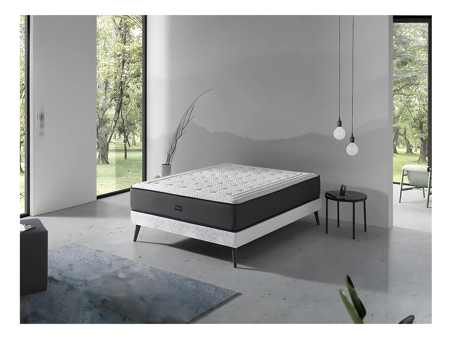 Matelas 80X180 OLYMPO SPRING, Epaisseur 30 CM, Moussee a memoire, ressorts, ergonomique et respirant. Fermeté 3/5 Moyenne