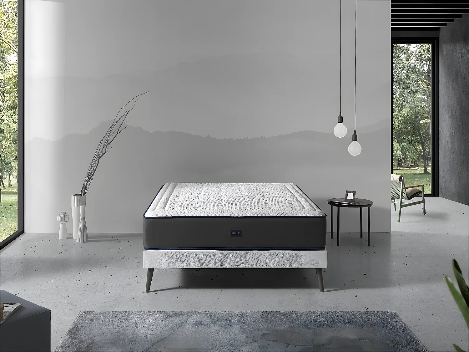 Matelas 90X190 OLYMPO SPRING, Epaisseur 30 CM, Moussee a memoire, ressorts, ergonomique et respirant. Fermeté 3/5 Moyenne
