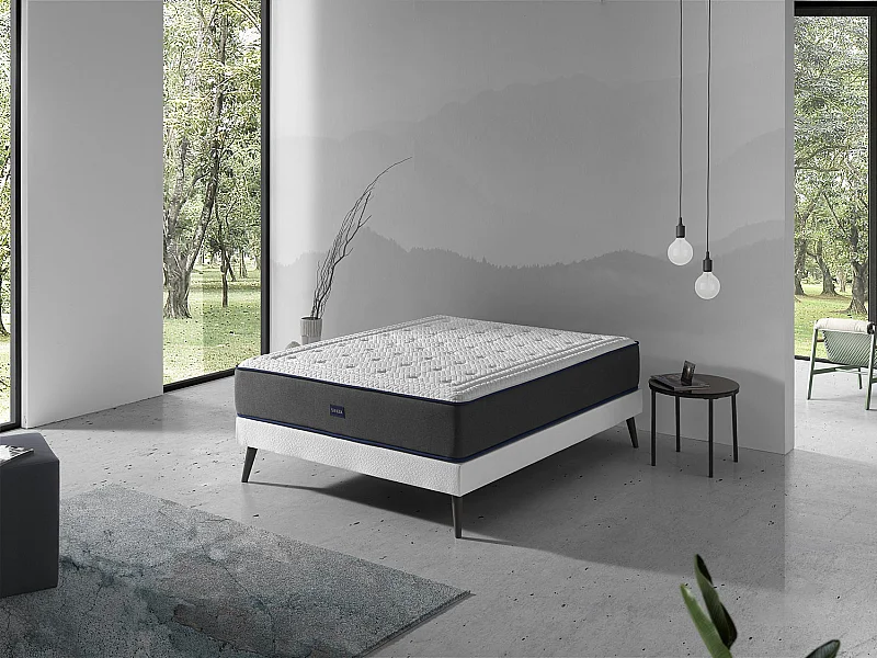 Matratze 200X200 OLYMPO, Hohe 30 CM, viskoelastisch, Ergonomisch, hybrid und atmungsaktiv. Mittlere Hartegrad H2