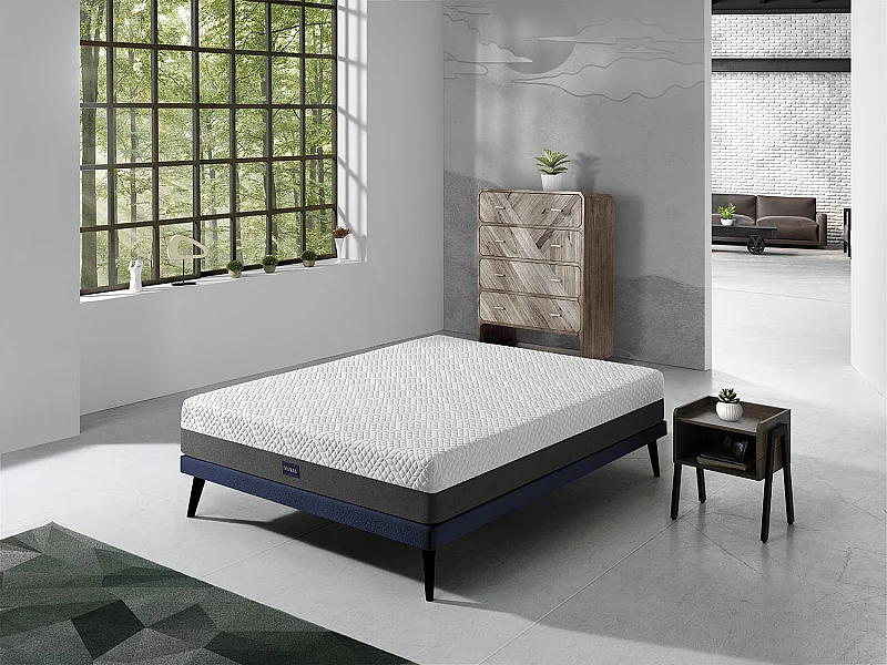 Matelas 140X180 COSMO, Epaisseur 25 CM, Dehoussable, ergonomique, hybride et respirant. Fermeté 3/5 Moyenne