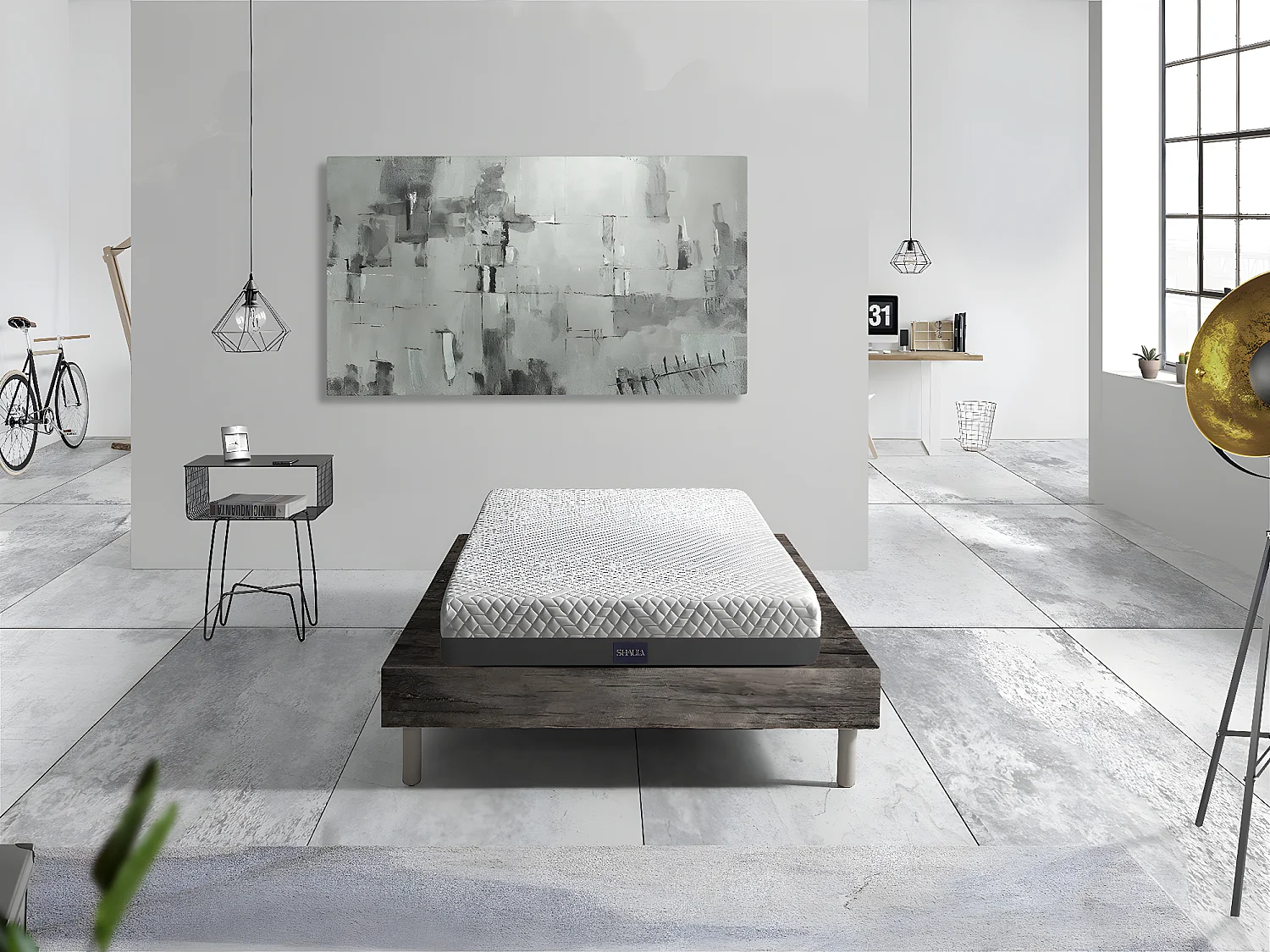 Matelas Juvenil 70X190 PLATON SPRING, Epaisseur 20 CM, Dehoussable, Moussee a memoire, ressorts et ergonomique. Montessori