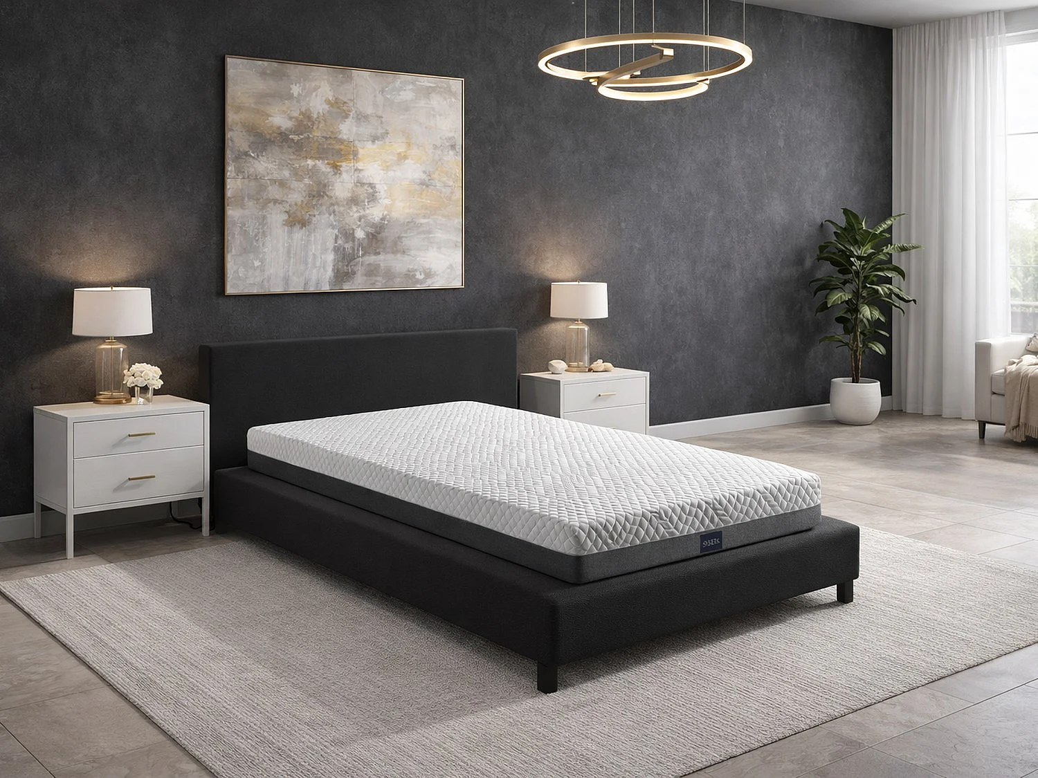 Matelas en mousse SHAULA PLATON 120x200 cm Hauteur 20 cm. Housse amovible