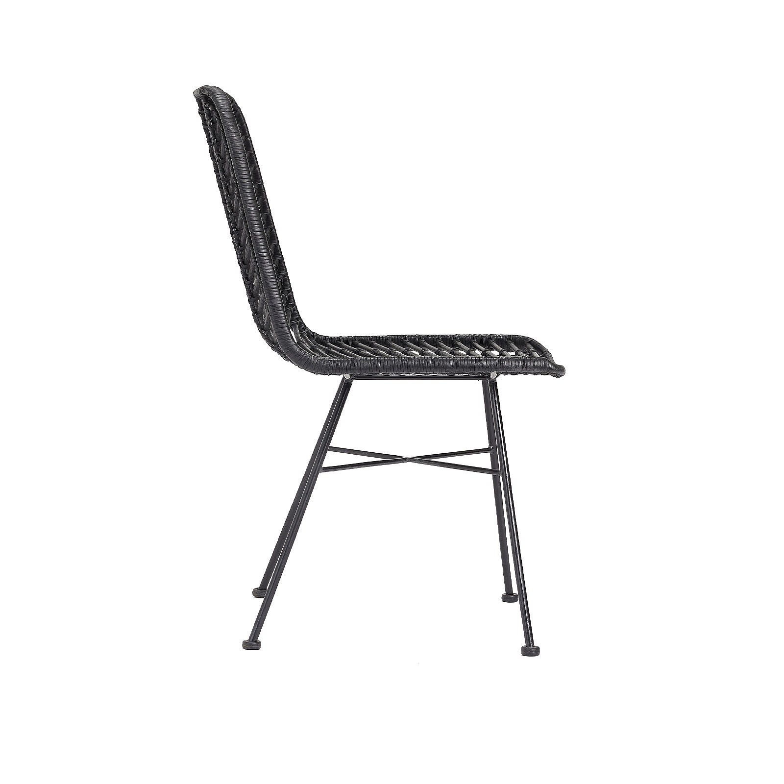 Chaise Noire Design - Structure Métal Et Siège Nylon, Facile à Nettoyer Et à Monter