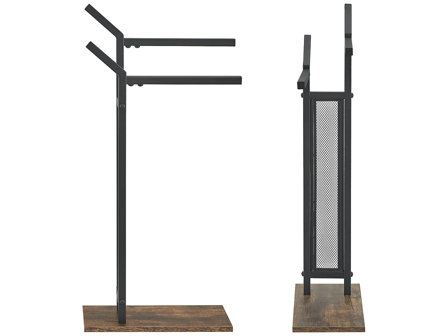 Porte-serviettes Telavi à 2 barres en acier et MDF 88 x 40 x 20 cm [en.casa]