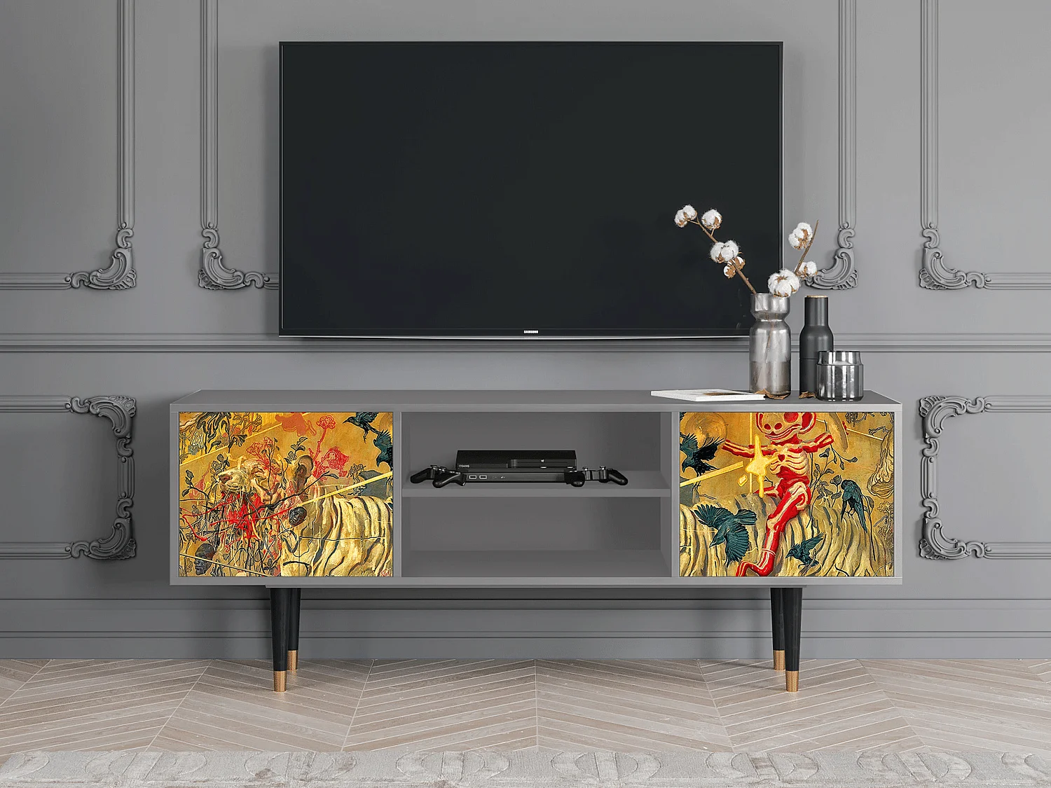 Meuble TV - 170х69х48 cm - T2 - Blood by James Jean, Gris