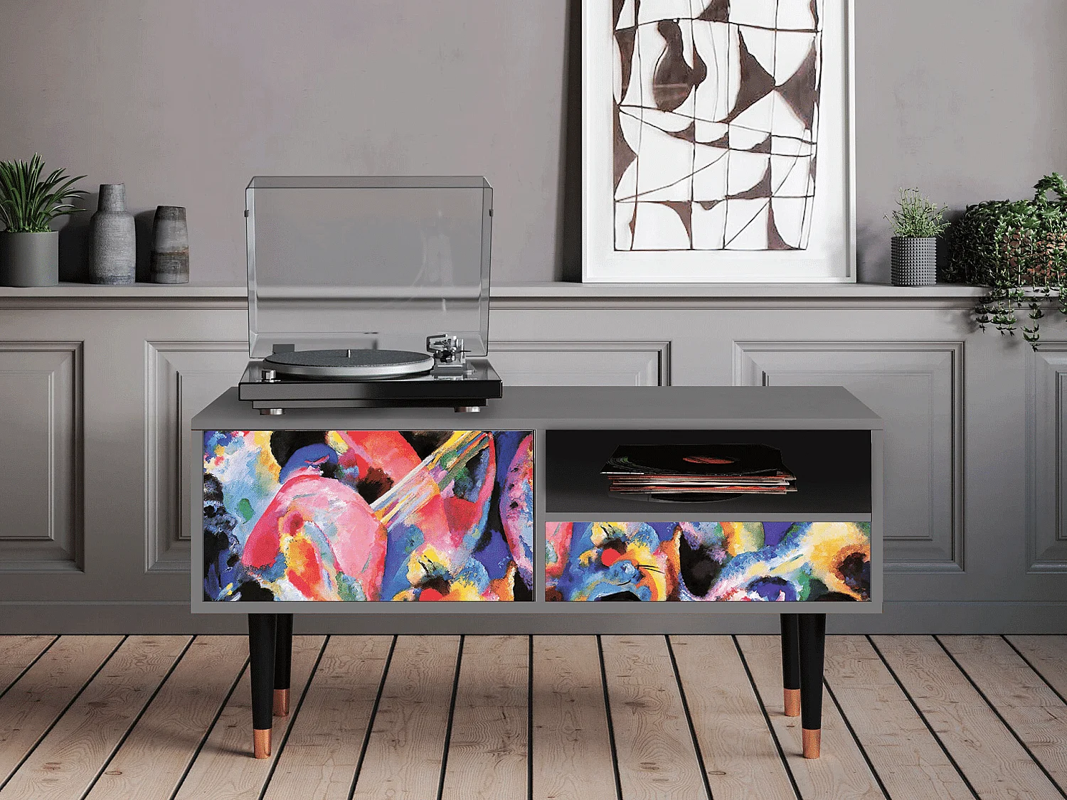Mobile TV - 115х59х48 cm - T3 - Kandinsky, Grigio