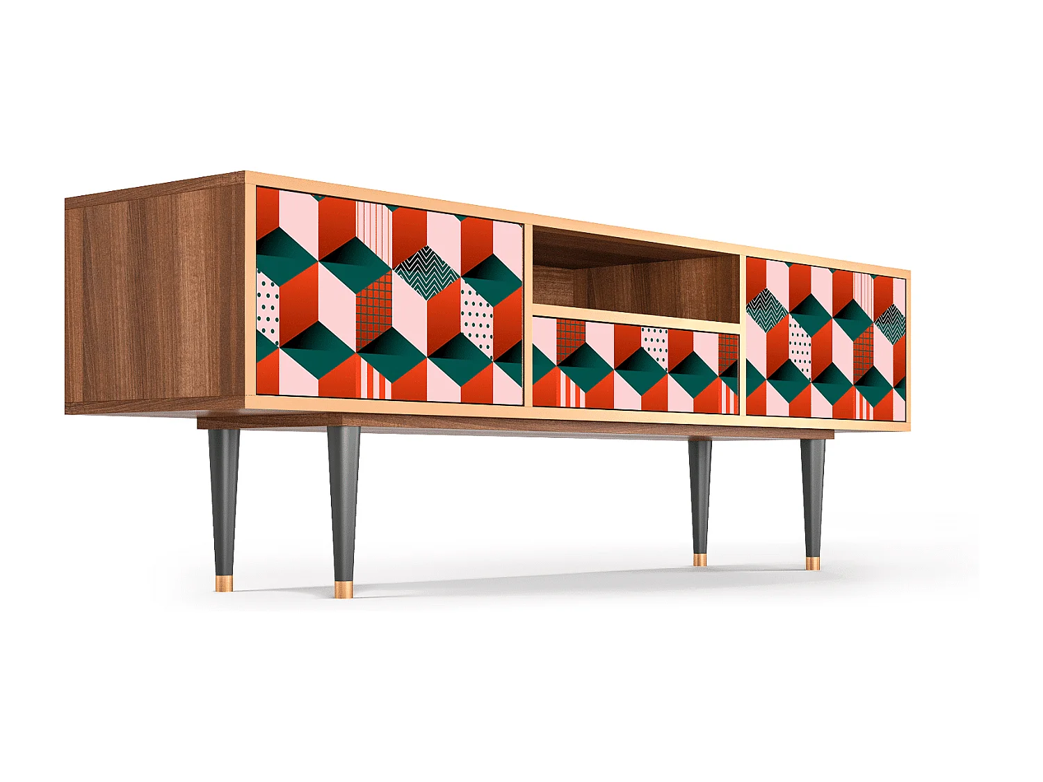 Meuble TV - 170х59х41 cm - T6 - Pepsi-Cola, Noyer