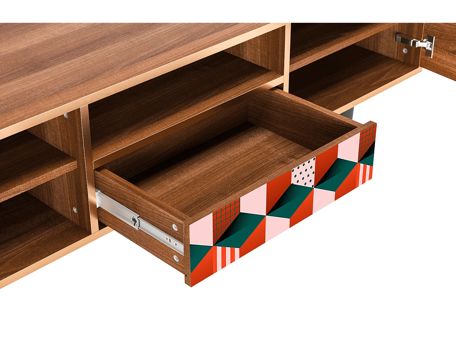 Meuble TV - 170х59х41 cm - T6 - Pepsi-Cola, Noyer