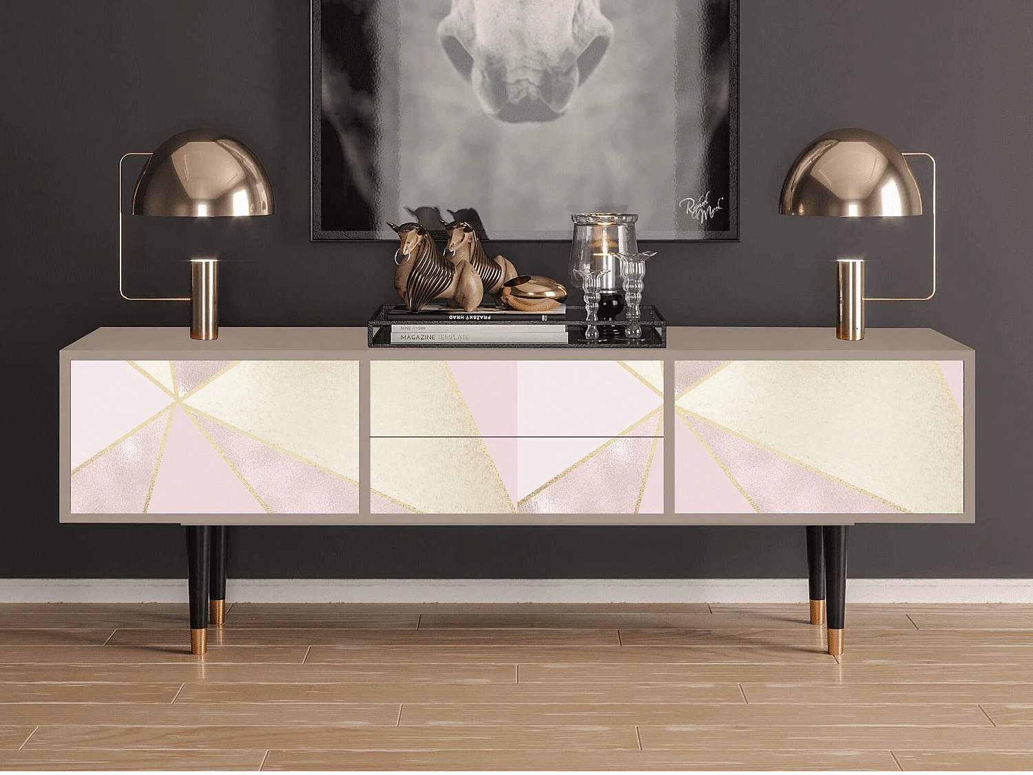 Meuble TV - 170х59х48 cm - T4 - Cosmopolitan Diva, Latte