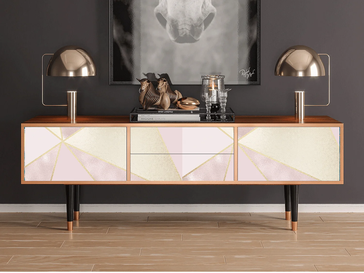 TV-Möbel - 170х59х48 cm - T4 - Cosmopolitan Diva, Walnuss