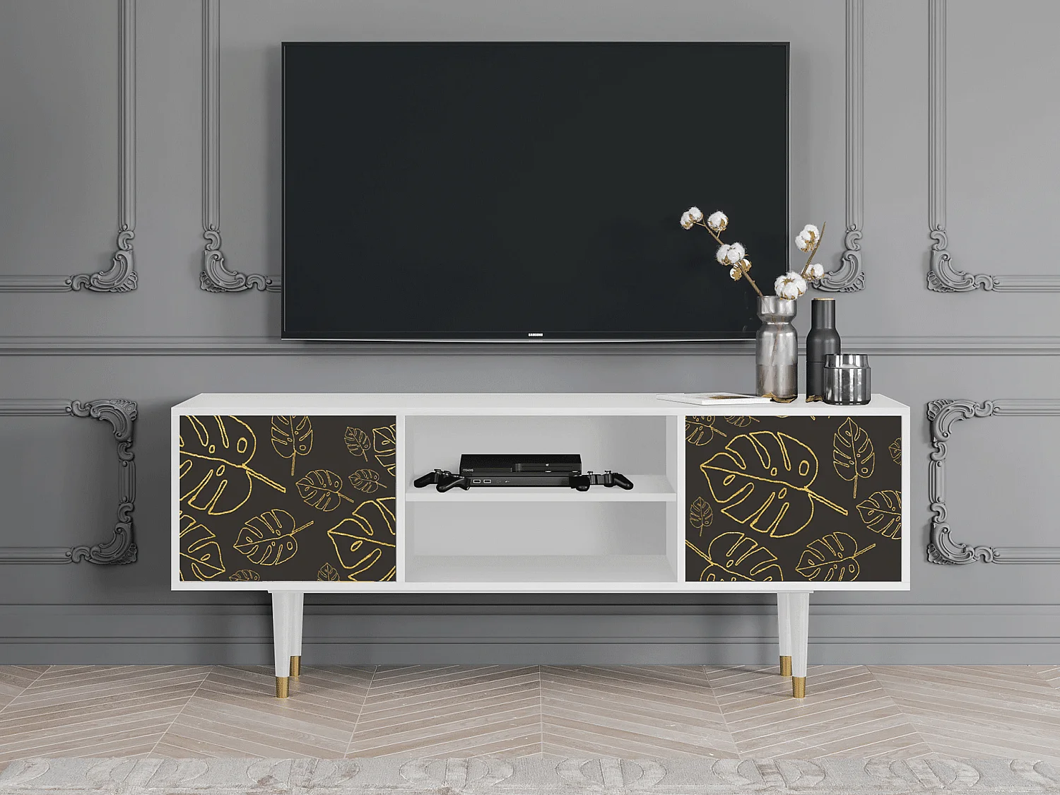 TV-Möbel - 170х69х48 cm - T2 - Fall Of The Leaves, Weiß