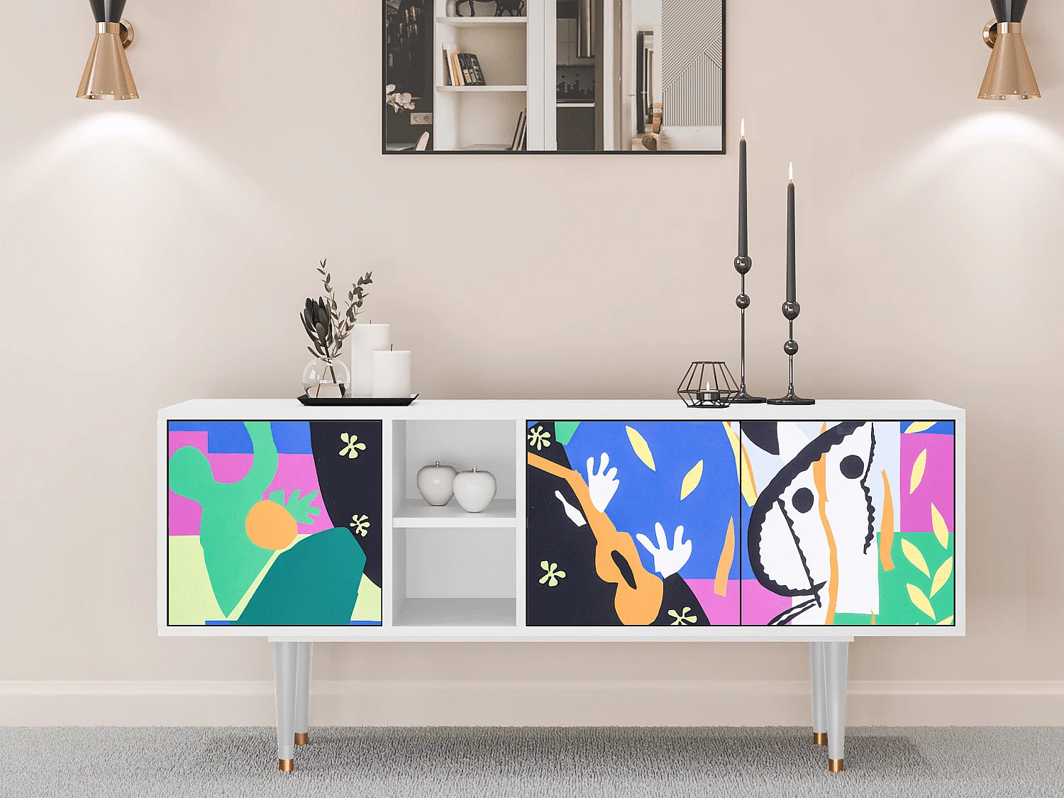 TV-Möbel - 150х69х41 cm - T5 - La Tristesse du Roi, Weiß