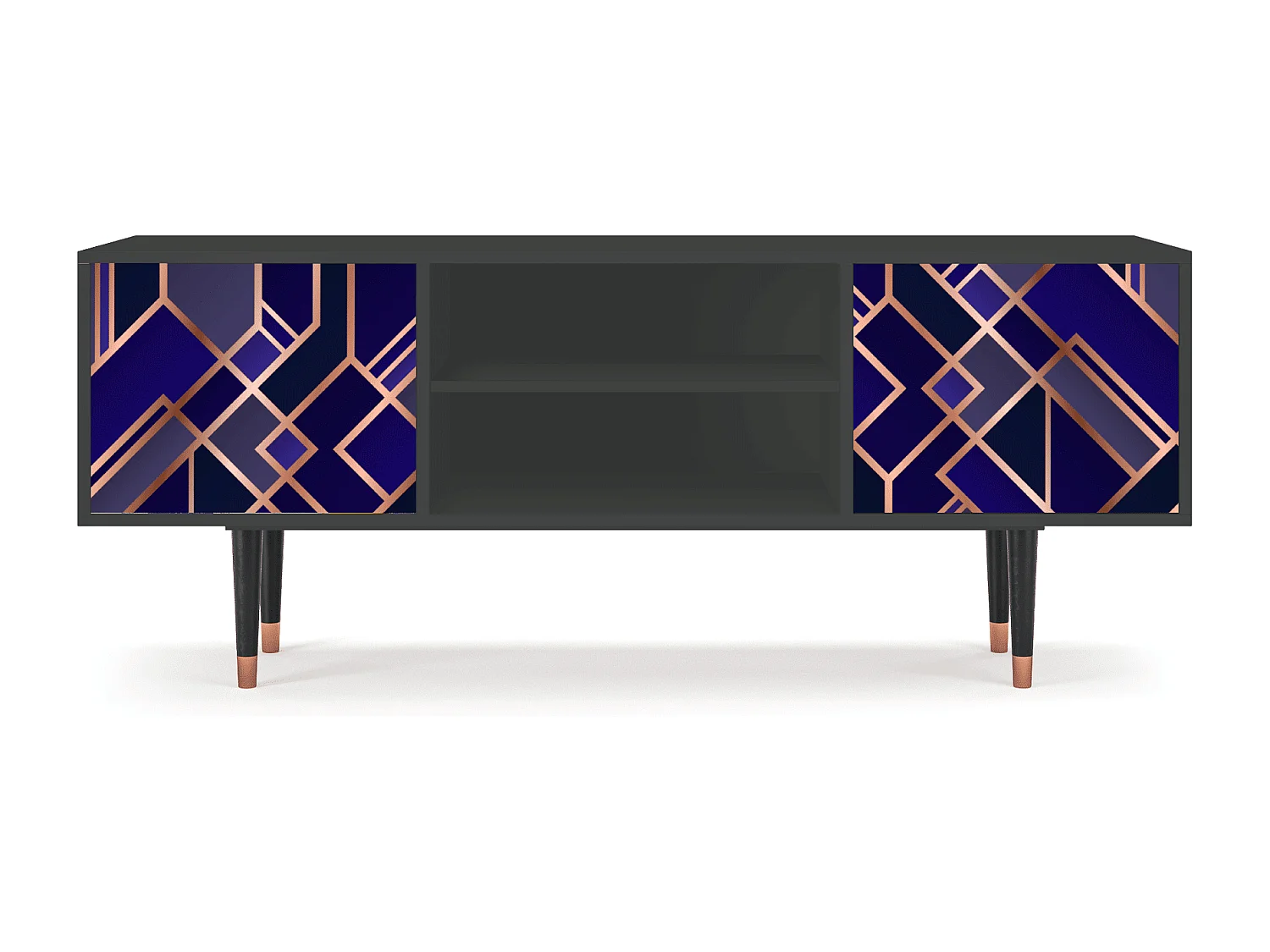 Mobile TV - 170х69х48 cm - T2 - Aquamarine Getsby, Antracite