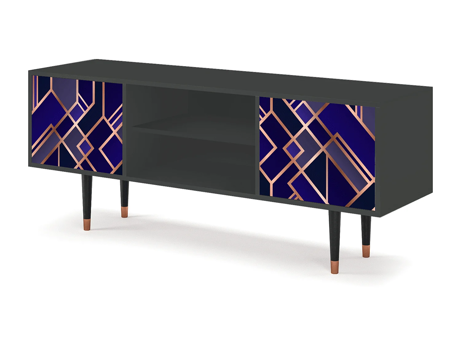 Mobile TV - 170х69х48 cm - T2 - Aquamarine Getsby, Antracite