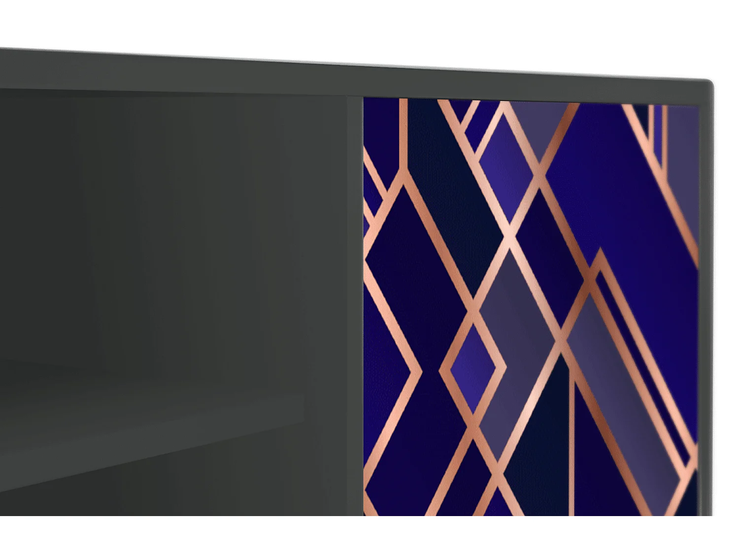 Mobile TV - 170х69х48 cm - T2 - Aquamarine Getsby, Antracite