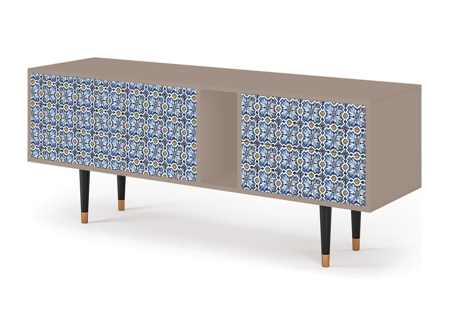 Mobile TV - 170х69х48 cm - T1 - Lovely Cornflowers, Latte