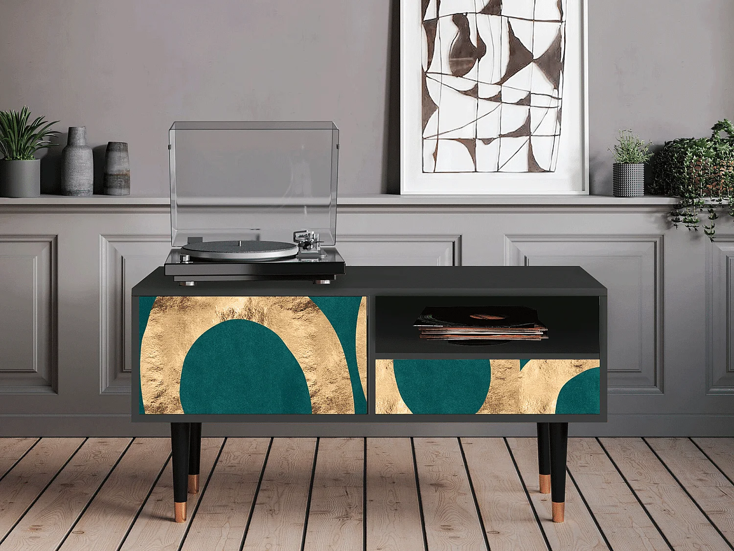 Meuble TV - 115х59х48 cm - T3 - Zircon Sphere, Anthracite