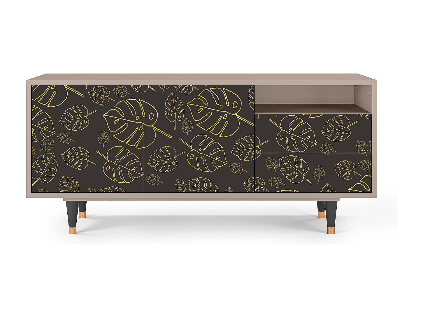 Meuble TV - 125х56х41 cm - T7 - Fall Of The Leaves, Latte