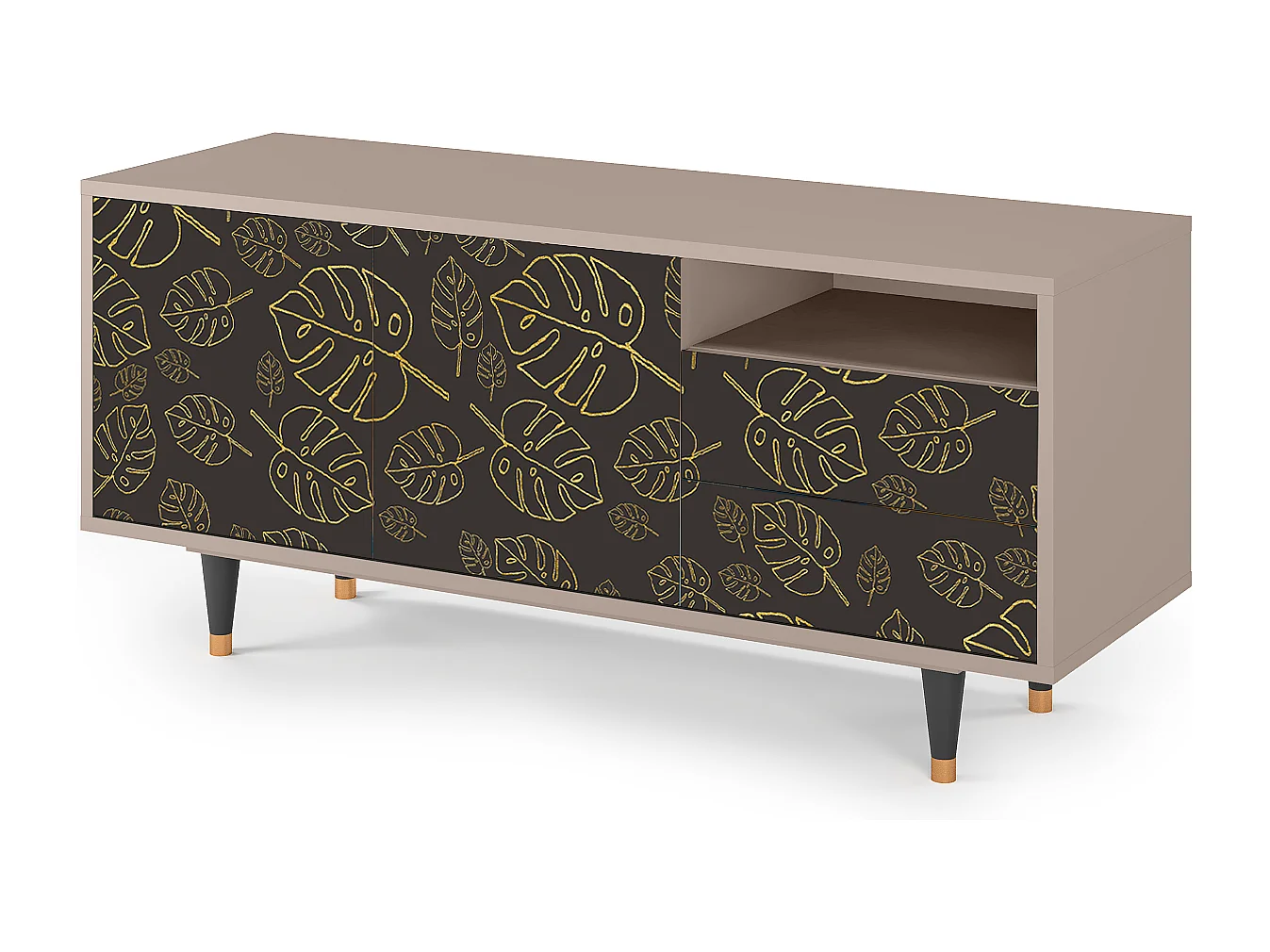 Meuble TV - 125х56х41 cm - T7 - Fall Of The Leaves, Latte