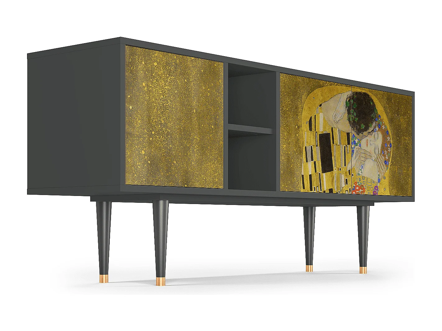 Meuble TV - 150х69х41 cm - T5 - The Kiss by Klimt , Anthracite