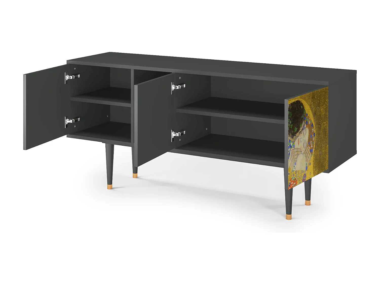 Meuble TV - 150х69х41 cm - T5 - The Kiss by Klimt , Anthracite