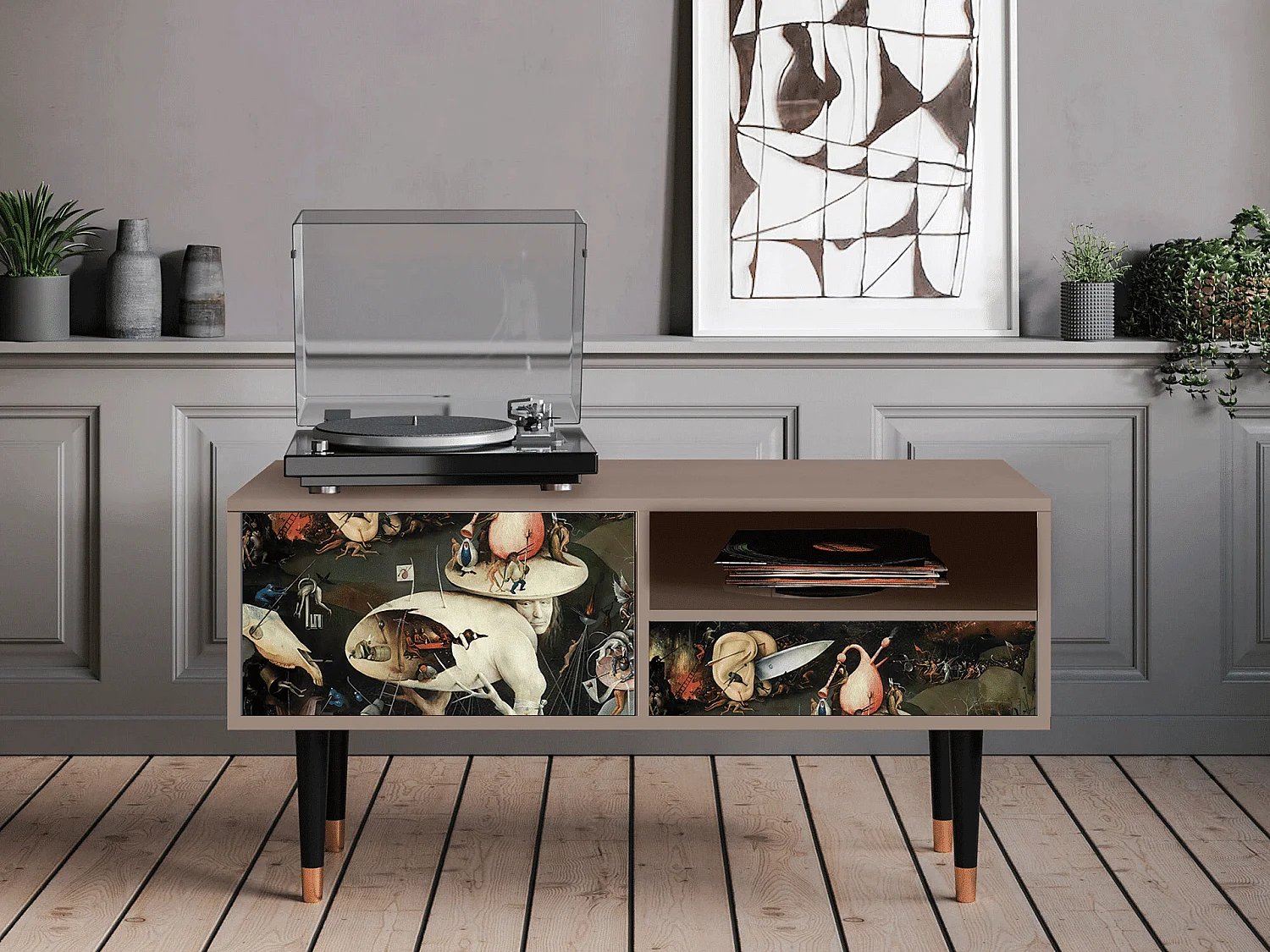 Mobile TV - 115х59х48 cm - T3 - The Garden 2, Latte