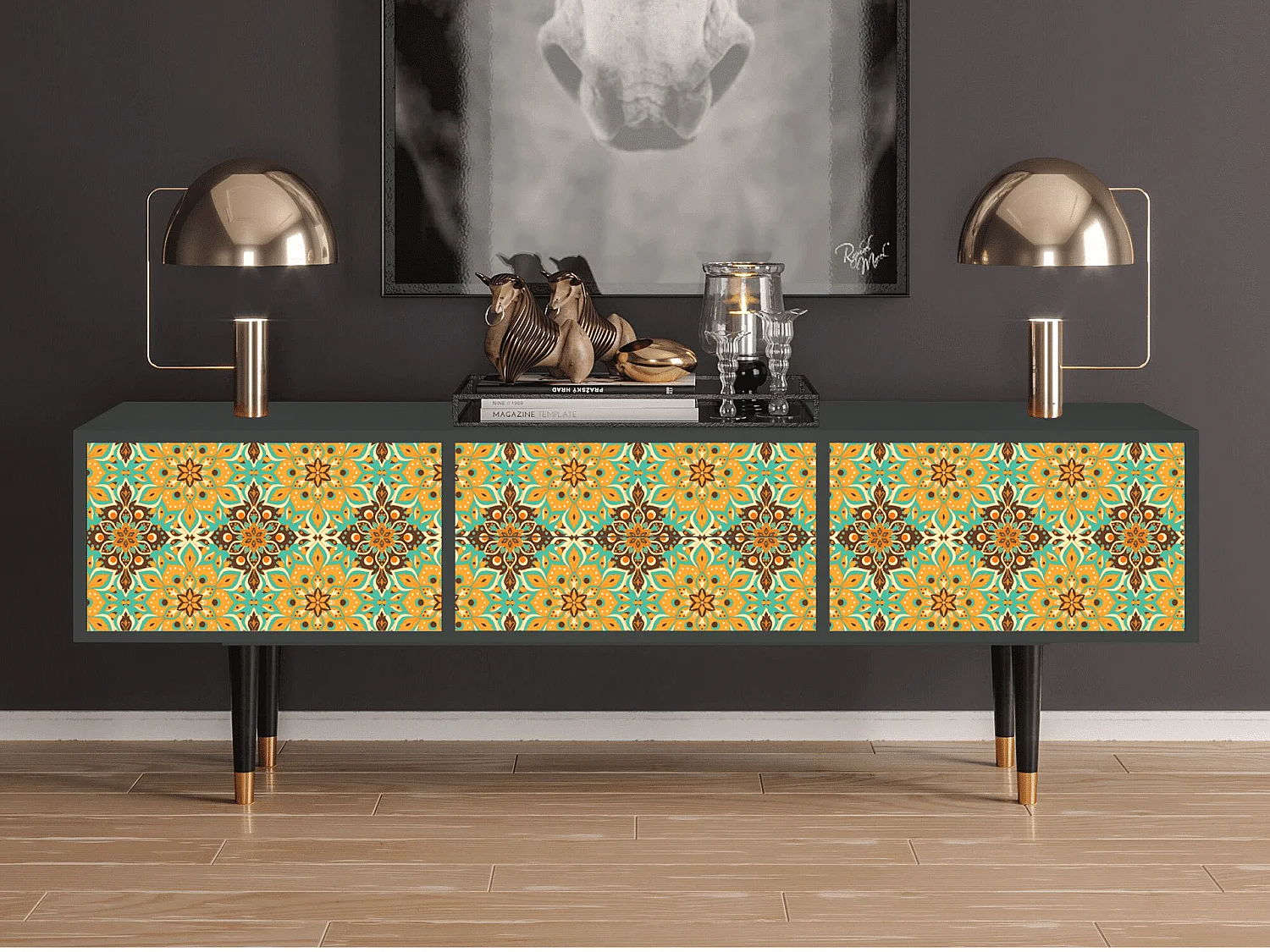 Mobile TV - 170х59х48 cm - T4 - Indian Spices, Antracite