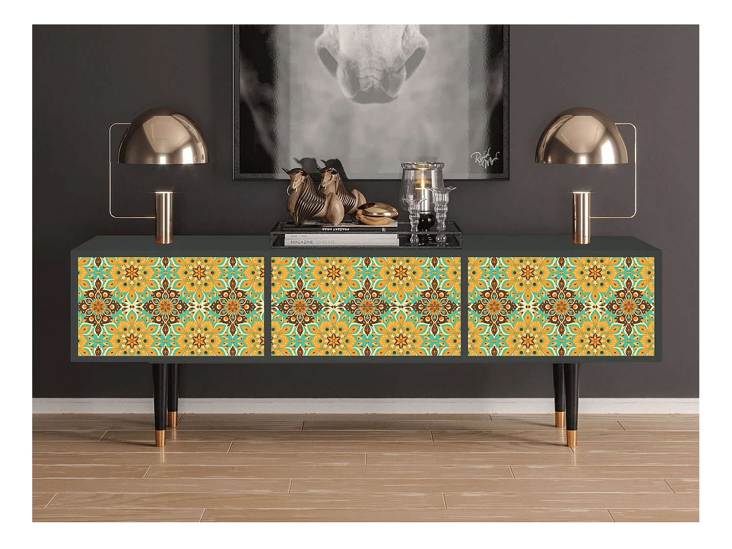 Meuble TV - 170х59х48 cm - T4 - Indian Spices, Anthracite